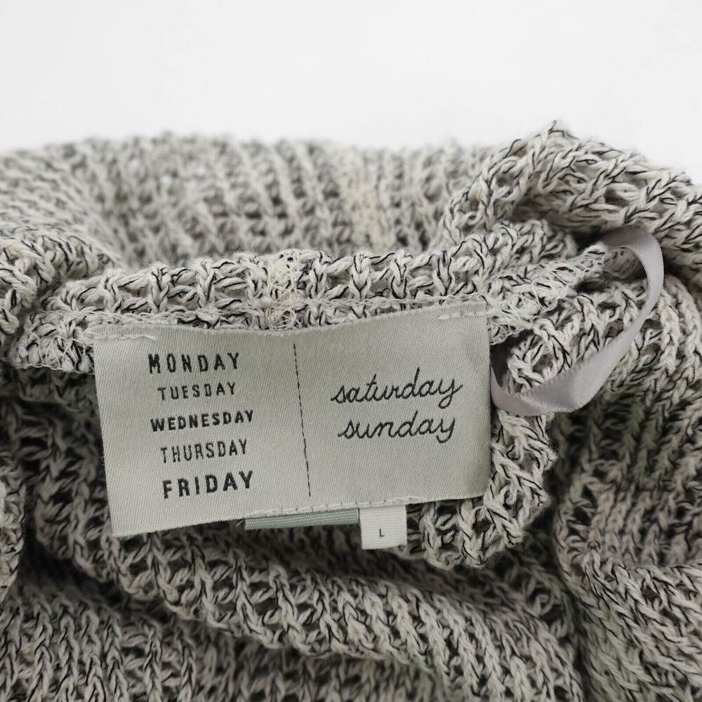 Saturday Sunday Anthpologie Sweater Womens Large Gray Cowl Open Knit Pullover - Picture 3 of 9